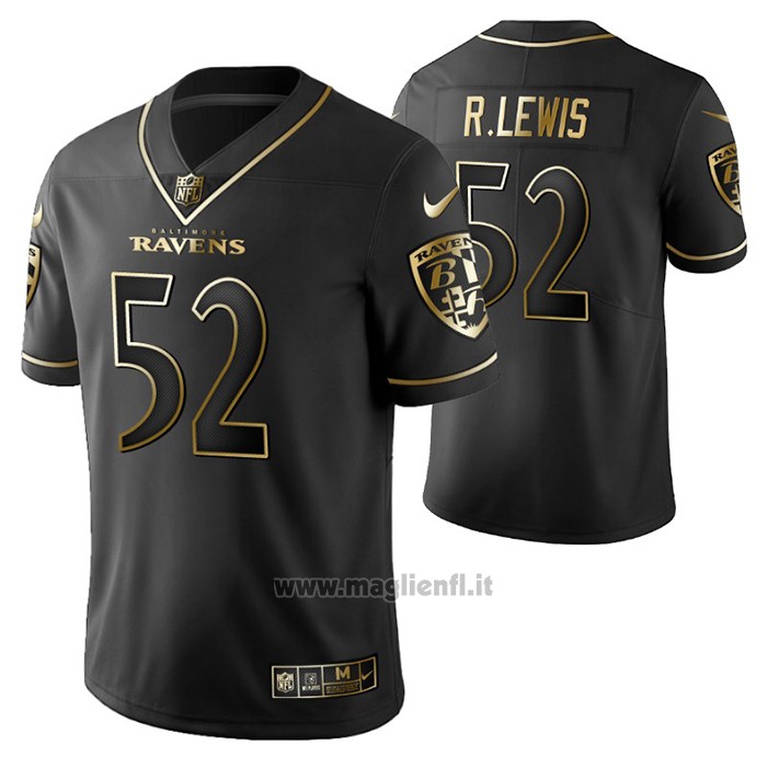 Maglia NFL Limited Baltimore Ravens Ray Lewis Golden Edition Nero